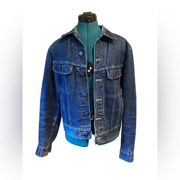 Lee Other - VTG 70s Lee Riders Denim Jean Trucker Jacket PATD 153438 Union Made in USA 40R